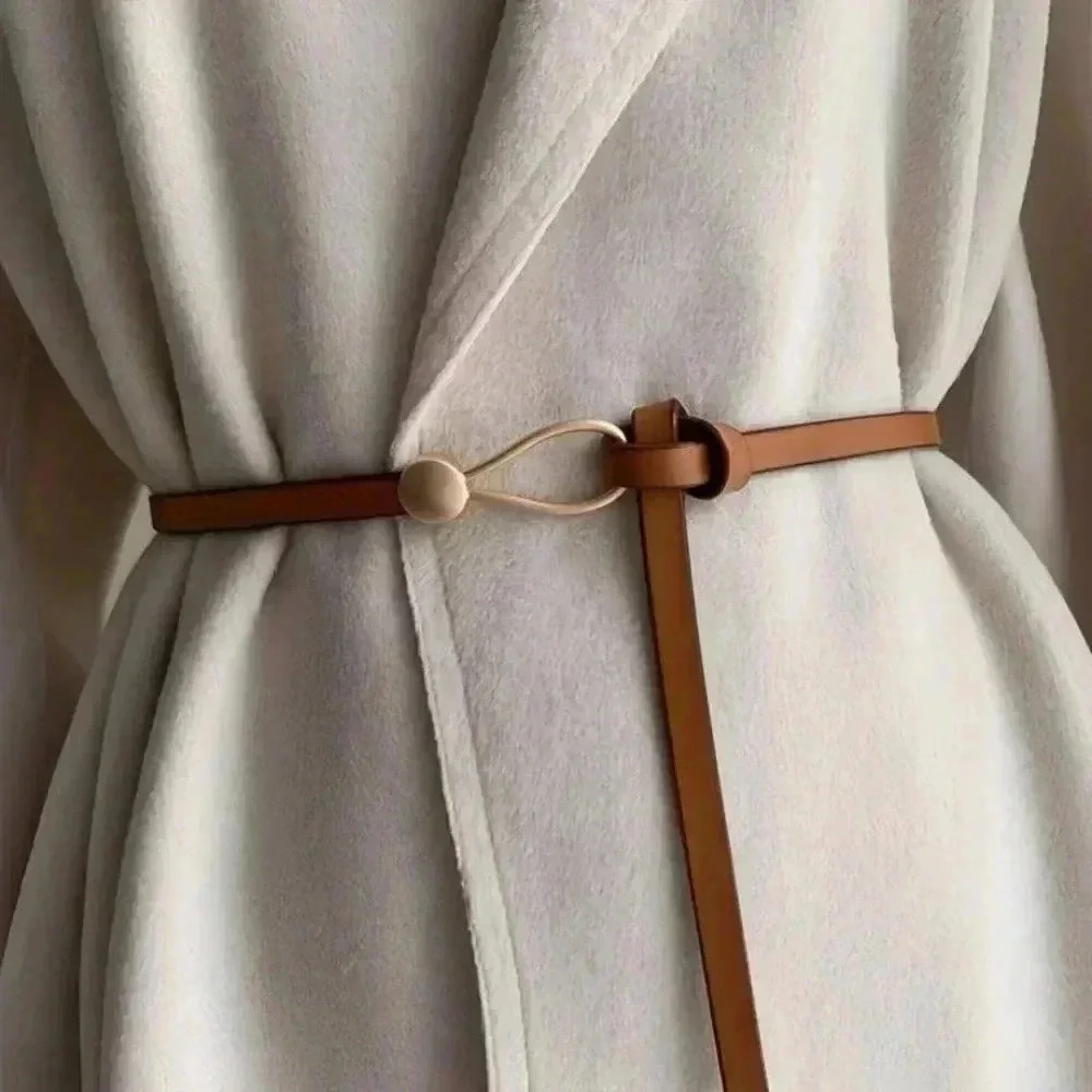 Western Boho Minimalist Camel Knot Belt Thin Waist Belt Vintage Style
